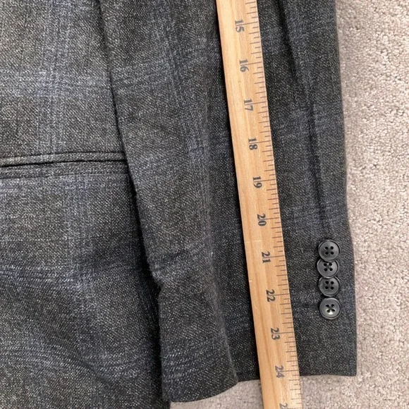 Joseph Abboud Blazer Mens 44S Gray Blue Plaid Heritage Tollegno 1900 Wool Italy